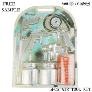 5PCS air tool kit with suction spray gun double blister with washing blowing inflating gun