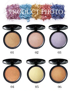 6 color custom highlighter highlight makeup private label compact press highlighter powder
