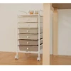 6-Tier Home & Office Storage Drawer Cart for Milk Tea Modern Design Adjustable Steel & Iron Filing Cabinets