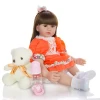60cm Silicone Soft Reborn Toddler Baby Doll Toys Lifelike Mid-long Hair Princess Girl Alive Bebe DIY Dress Up Doll Best Playmate