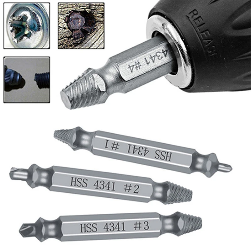 6pcs Damaged Screw Extractor Drill Bit Set Easily Take Out Broken Screw,Bolt Remover Stripped Screws Extractor Demolition Tools