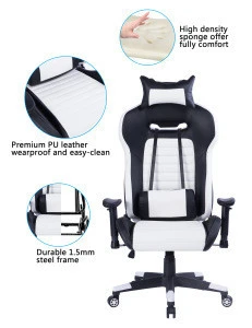 8219 Big and Tall 350lb Massage Gaming Chair Office Chair Adjustable Massage Lumbar Cushion