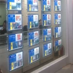 A4 size real estate agent led crystal hanging light box for wall window display