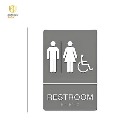 Buy Ada Accessible Restroom Sign 6x8 Acrylic Braille Washroom Sign With ...