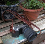Adjustable custom vegetable genuine leather camera neck strap