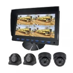 AHD Car Monitor Reversing Aid 9 "Quad Split Monitor With Camera For Truck Bus LCD Monitor