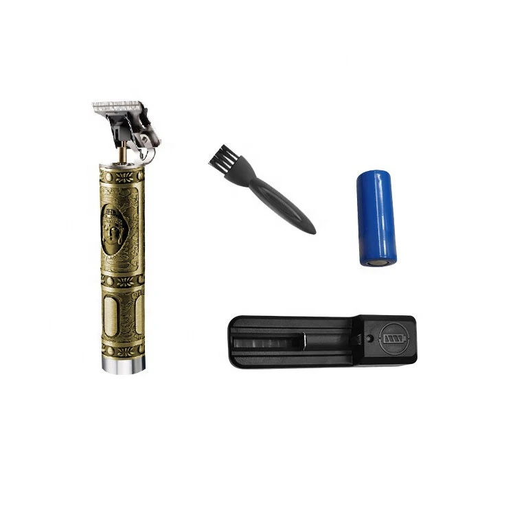 Amazon KM1974A Head Metal Body Electric Hair Shaver Golden Hair Rechargeable Adjustable Carbon Steel Cutter Hair Trimmer