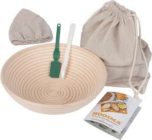 Amazon private label bread proofing basket set with Cloth Liner for Professional &amp; Home Bakers 9/10 inch