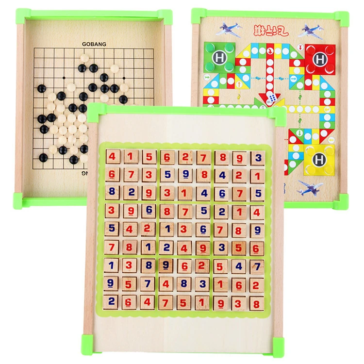 Amazon Sudoku Chess Board Game Toys Popular Kids Early Brain Training Educational Toys Best Selling Multifunction Wooden Wood