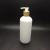 Import Amber Frosted PET bamboo lotion cream packaging cosmetic jar plastic bottle from China
