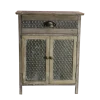 American simple floor locker antique furniture solid wood &amp; iron storage cabinet 02026