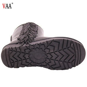 AN-CF-36 Free samples Waterproof Genuine Leather Sheepskin Lined Winter Snow Women Shoes Factory China