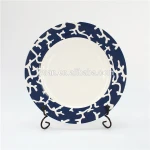 Antique blue decaled design plate sets / salad porcelain plate white