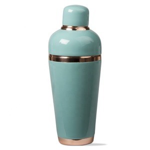 Aqua Enameled Cocktail Shaker
