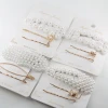 Asian Hair Accessories Rose Gold And White Pearl Wedding Hair Clip Set