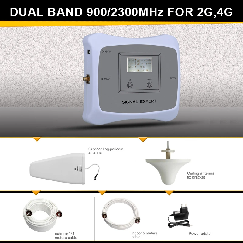 ATNJ 2G 4G dual band 900/2300mhz phone signal booster for calling and internet