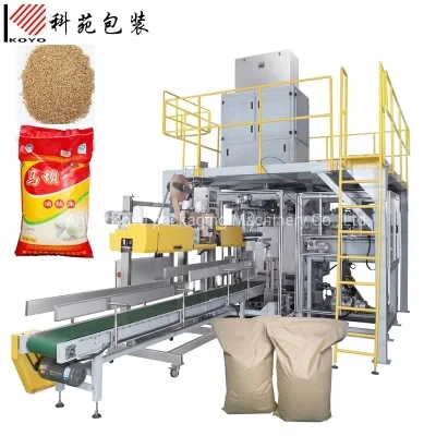 Automatic 25-50kg Granules Type Bulk Heavy Bag Packaging Machine for Fertilizer Equipped with Auto Palletizing Robot Stacking Line