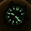 Automatic NH35 Movement Machinical Watch Mens 40mm Sapphire Glass Stainless Steel Case Strap GMT Dial Green Luminous SKX007 MOD