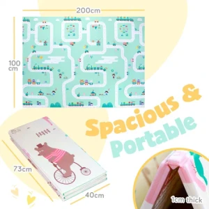 Baby Crawling Double Side Colorful Cartoon Foldable Baby Play Mat