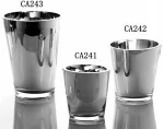 BALLERINA Glass Centerpiece Silver Vase Flower Pots & Planters