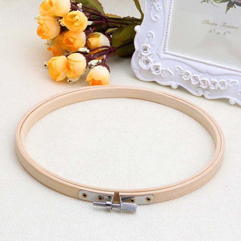 Bamboo Embroidery Hoop Ring Frame Set DIY Cross Stitch Machine Sewing Accessories DIY Cross Stitch Needle Craft