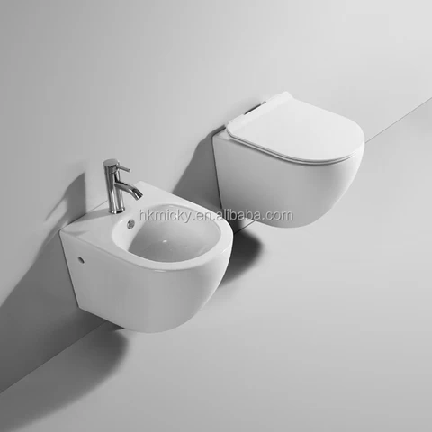 Bathroom ceramic P-trap wall toilets wall hung toilet for concealed cistern