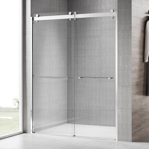 bathroom luxury frameless shower room enclosure double sliding customize tempered glass bath bypass shower door