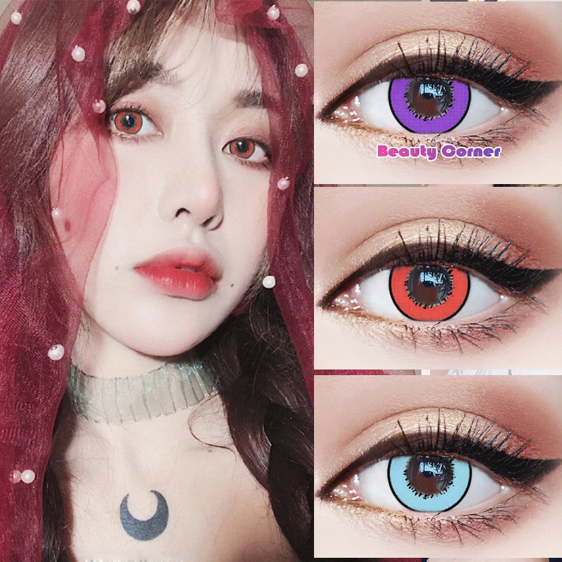 Beauty Coner 2pcs/pair harajuku storm series Colored Cosplay Contact Lenses Cosmetic Soft Color Contact Lens for eyes