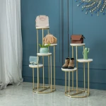 beauty shop cosmetic display storage rack golden  handbag shelf display rack