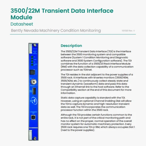 Transient Data Interface Buy Bently Nevada New Transient Data Interface 3500/22-01-01-00 3500 ...