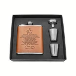 Best Dad Ever 6oz Black Flask,Personalized Hip Flask gift set