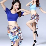BestDance Belly Dance waist belt Belly Dance Training top flower Dance Practice Skirt sets