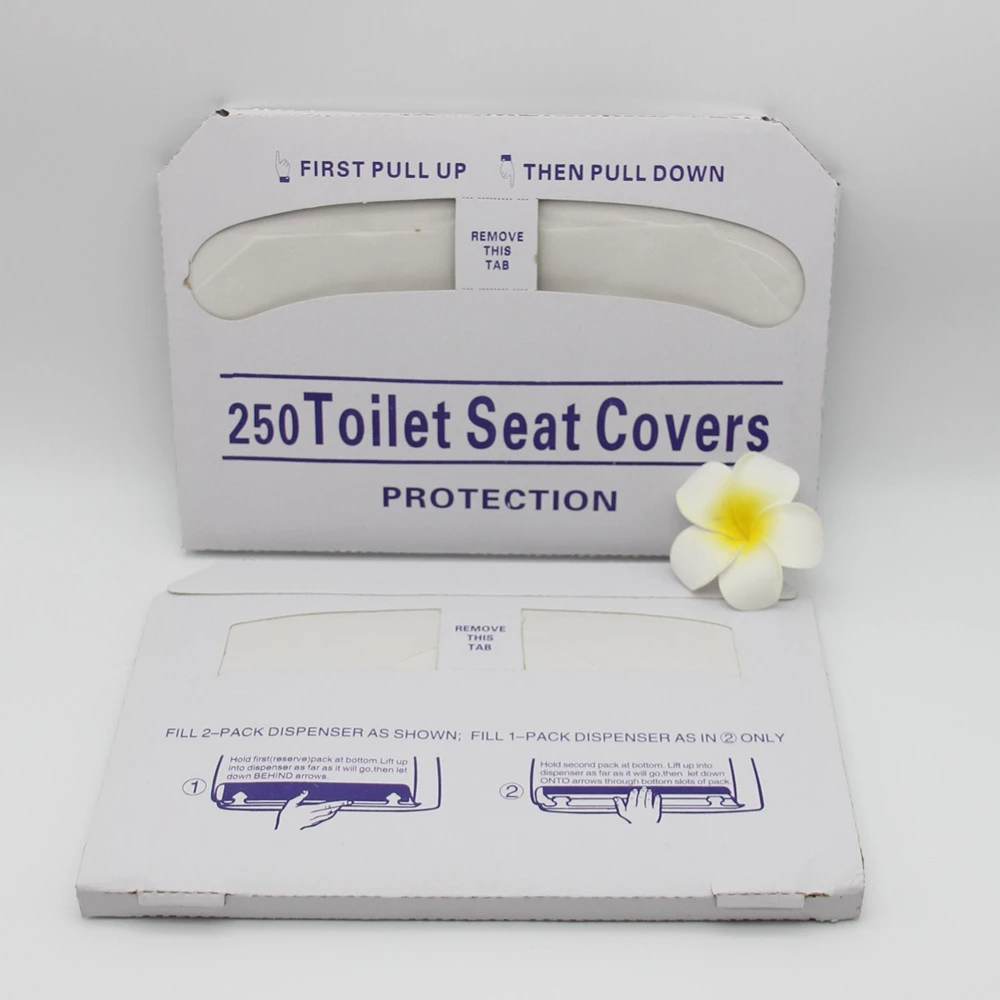 Biodegradable 14g recycle/vrigin Disposable Paper Toilet Seat Cover 250 sheets with CE and ISO
