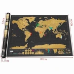 Black and Gold printing paper world map poster