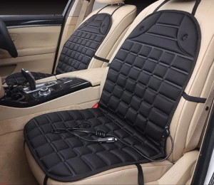 Black Car Heated Seat Cushion Cover Auto 12V Heating Heater Warmer Pad Winter