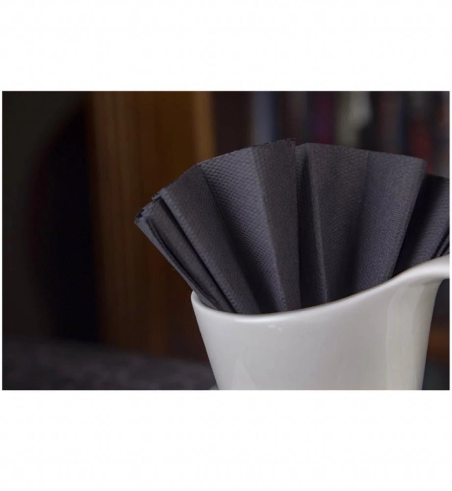 Black Linen Feel Guest Towels White Disposable Airlaid Paper Napkins