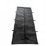 Black PVC Dead Body Bag For Adult Funeral Handles Fiber Body Bag