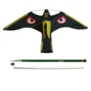 Black ripstop nylon hawk kite pest control