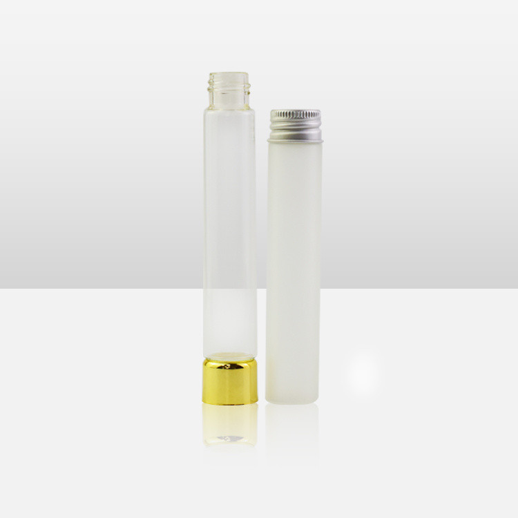 Blunt Custom Pre-Roll Packaging Glass Test Tube with Rounded Bottom Electroplating Cr Gold Lid