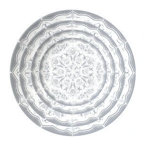 Bone china luxury dubai classic charger plate with flower
