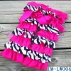Boutique Infant Baby Girls Black Zebra Hot Pink Lace Satin Ruffled Leg Warmers IM-LW004