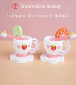 Boys And Girl Wooden Play House Cosplay Pink Strawberry Play House Wooden Afternoon Tea Set