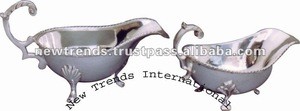 Brass Sauce Boat Silver Plated