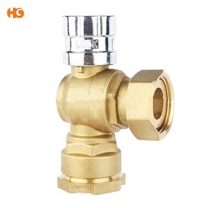 Brass water meter valve with brass handle  from Yuhuan Taizhou