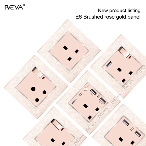 British Hong Kong 13A socket USB porous 20a curved frame switch 16a electric light panel multifunctional universal socket