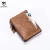 Import BULLCAPTAIN retro leather men&#x27;s wallet leather zipper buckle short money wallet card holder coin purse RFID wallet QB06 from China