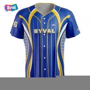 Byval Custom Baseball Uniforms Full Button Baseball Jersey Custom Wholesale College Games Sublimation Printing