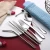 Import Camping Stainless Steel Gold Spoons Portable Travel Flatware Sets Cutlery with bag from China