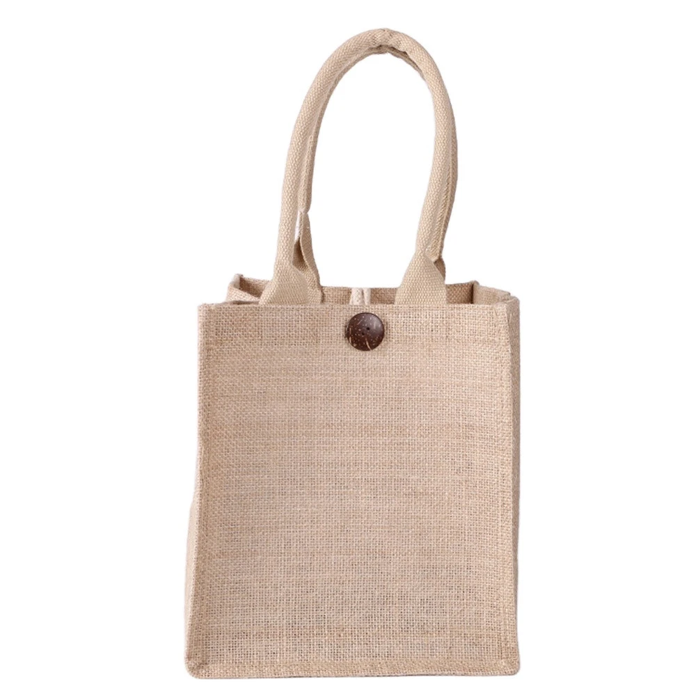 Can be customized Jute tote bag, jute fabric carry bag