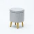 Import Caoxian Huashen Multifunctional stool round velvet wooden storage ottoman stool with 4 wooden legs in kd from China